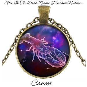 3-$10 Cancer Glow In The Dark Zodiac Pendant Necklace